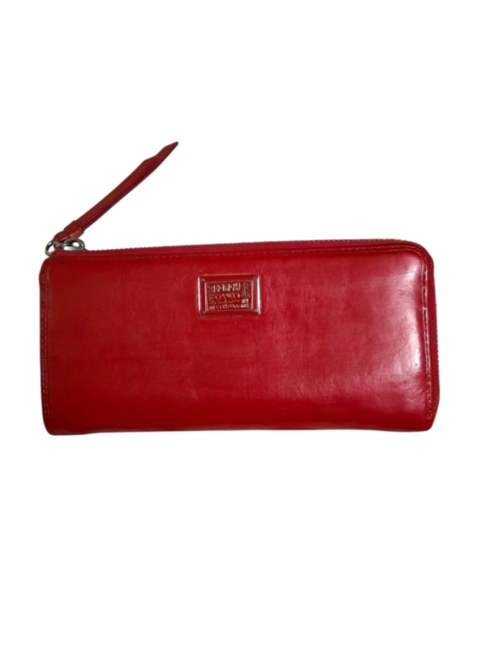 Coach Poppy Riot Red Zip Around Wallet Refurbished